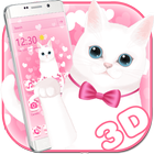 Pink kitty 3d live wallpaper theme icono