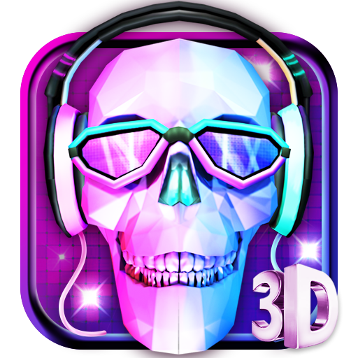 3D DJ Череп & Рок музыка тема