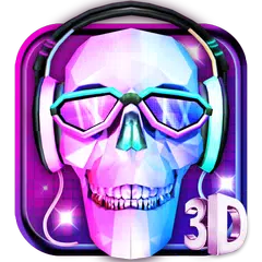 3D DJ Schädel & Rock-Musik-Thema APK Herunterladen