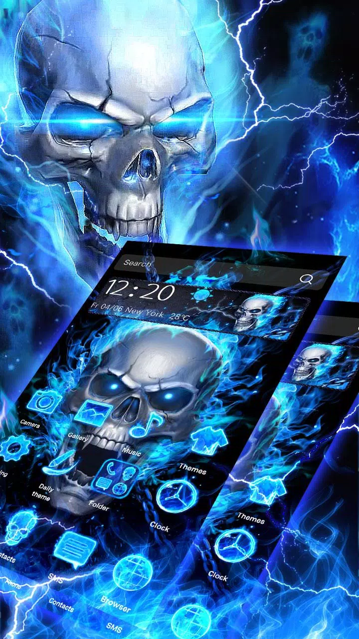 Tải xuống APK 3D Lửa xanh Sọ Chủ đề cho Android Tải xuống APK 3D Lửa xanh Sọ Chủ đề cho Android