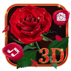 3D الورد الأحمر الحب الموضوع أيقونة