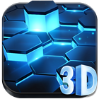 3D Néon Technologie Hexagone Thème icône