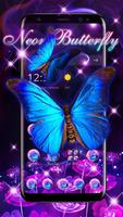 Beautiful Neon Butterfly Live Wallpaper Theme Affiche