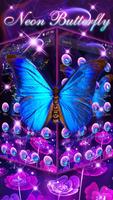 Beautiful Neon Butterfly Live Wallpaper Theme capture d'écran 2