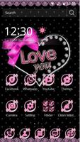 Pink Lace Love Bow Theme Wallpaper poster