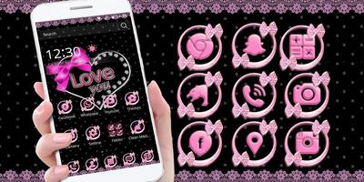 Pink Lace Love Bow Theme Wallpaper screenshot 2