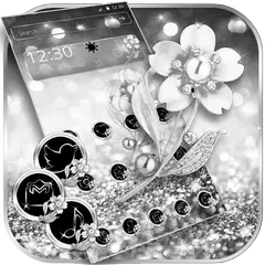 Скачать Блеск Silver Theme Обои Алмазный Rose APK