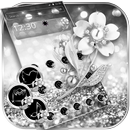 Glitter Silver Theme Hình nền Diamond Rose APK