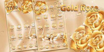 Or Rose diamante theme Gold Affiche