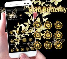 Gold butterfly Theme पोस्टर