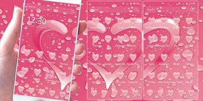 Pink love dew theme waterdrop capture d'écran 2