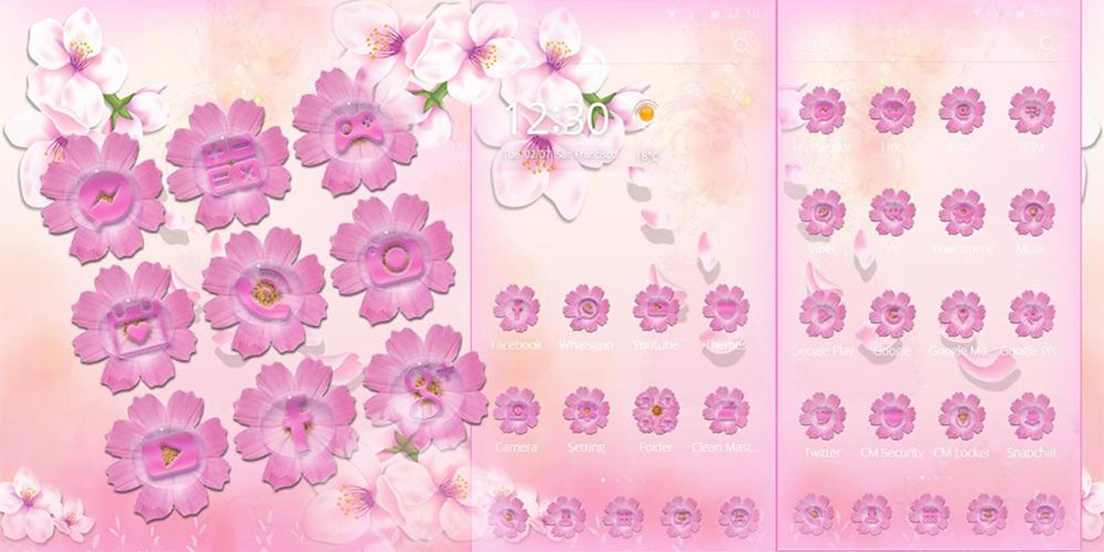 Bunga Sakura Rose Pink Tema For Android APK Download