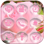 Pink Rose dewdrop theme 圖標