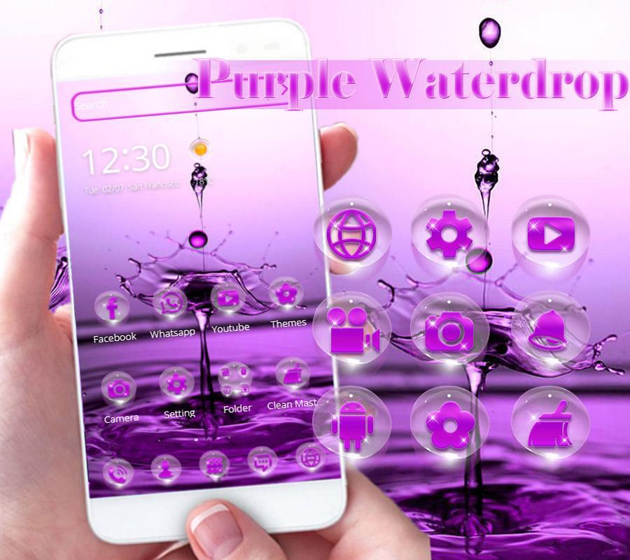 紫色水滴主题壁纸 水滴锁屏安卓下载 安卓版apk 免费下载