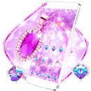 Glitter Diamond Pink Theme APK