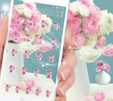 Pink Rose Theme for Launcher Rose Love स्क्रीनशॉट 1