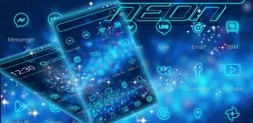 Neon luz azul tema