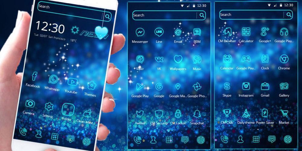 蓝光霓虹主题蓝色霓虹壁纸 3d桌面安卓下载 安卓版apk 免费下载