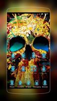 Colorido Skull Tech Hip-pop Cartaz