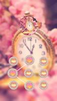 사쿠라 골드 시계 테마 체리 꽃 스크린샷 3