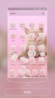 Pembe Kedi Tema gül altın Pink Kitty Ekran Görüntüsü 1