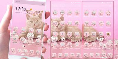 ピンクの猫のテーマローズゴールドキティ Pink Kitty スクリーンショット 2