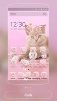 Linda gato Tema oro rosa Pink Kitty captura de pantalla 3