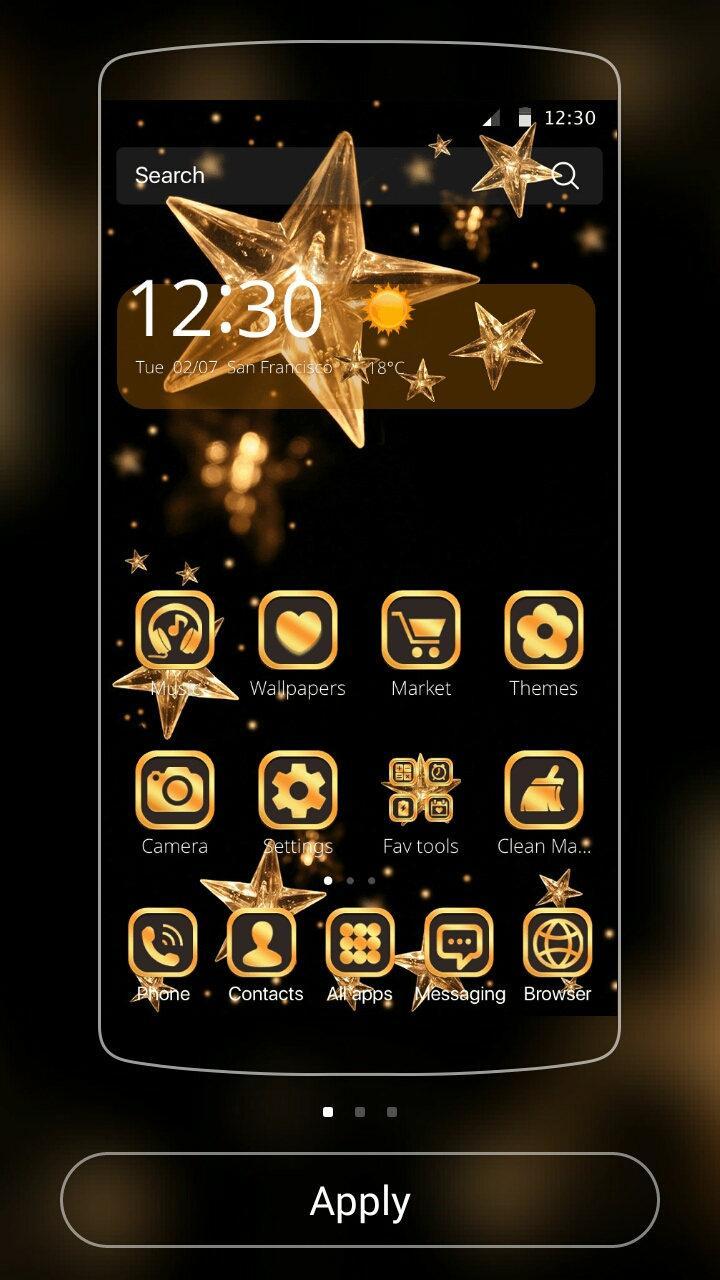 Gold Star Theme Wallpaper Lux Black Gold For Android Apk Download - gold star roblox