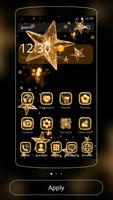 Golden Star Tema Emas hitam poster