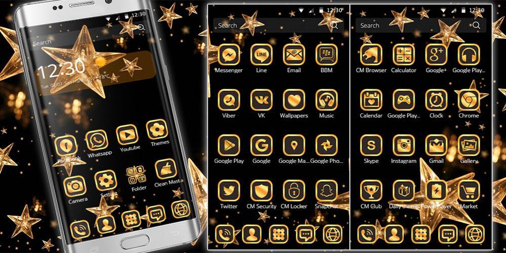 Gold Star Theme Wallpaper Lux Black Gold For Android Apk Download - gold star roblox