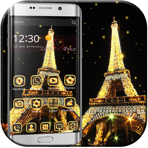 Gold paris tower Theme