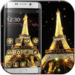Złoto Paryż Wieża Motyw
