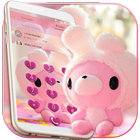 Cute Bear Theme Pink Bow Bear ไอคอน