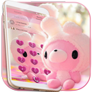 APK Cute Bear Theme Pink Bow Bear