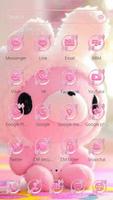 Cute Bear Theme Pink Bow Bear syot layar 1