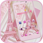 Pink Theme Eiffel Tower Love icon