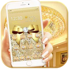 Luxury Gold Bow Diamond Theme APK download