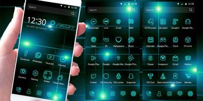 Neon Tech lumière Thème capture d'écran 2