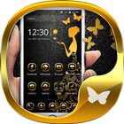 Luxury Gold butterfly Theme أيقونة