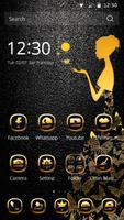 Luxury Gold butterfly Theme تصوير الشاشة 1