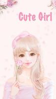 可愛的粉色系女孩玫瑰金主題 粉色鑽石光壁紙閃耀粉金鑽圖標 海報