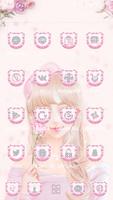 可愛的粉色系女孩玫瑰金主題 粉色鑽石光壁紙閃耀粉金鑽圖標 截圖 2