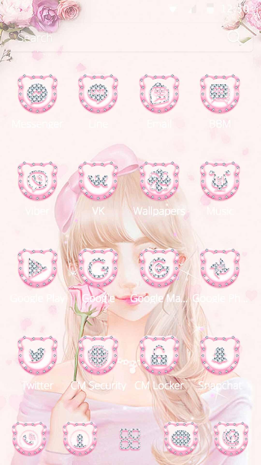 Cute Pink Girl Theme Rose Gold For Android Apk Download