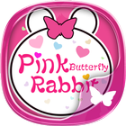 Pink Butterfly Rabbit theme أيقونة
