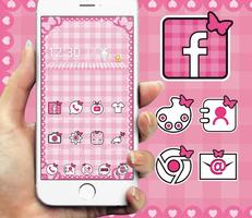 Pink Butterfly Rabbit theme الملصق