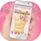 Cute Teddy rose thème Android icône