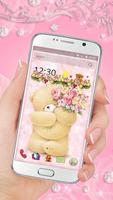 Cute Teddy rose thème Android Affiche