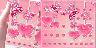 وردي حب موضوع pink love تصوير الشاشة 2