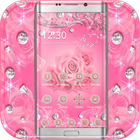 Diamante roze roos thema-icoon