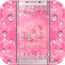 Diamante rosa rosa Tema APK